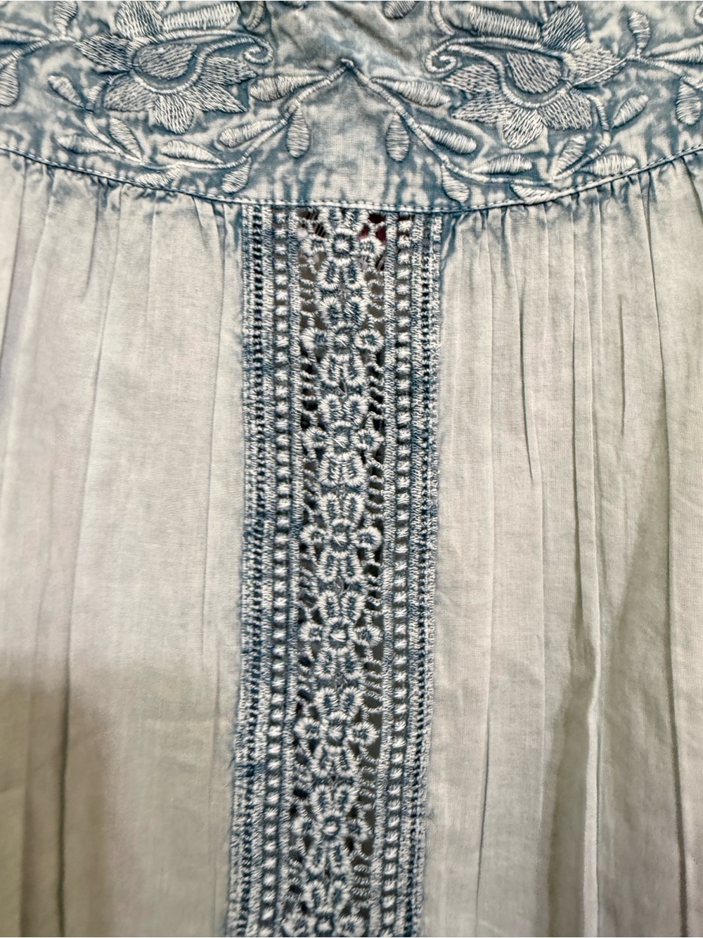 H116 New POL L ptp 25 Light Blue Layered Lace Sleeveless Top - Picture 6 of 11